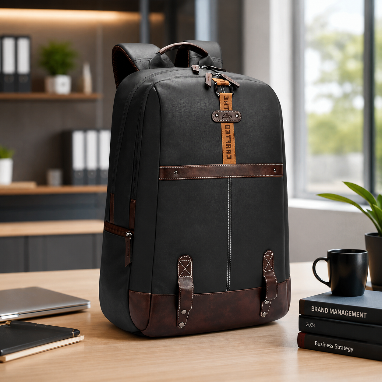 Gear Classic Faux Leather Laptop Backpack
